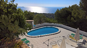Hillside villa with a unique panoramic sea view with sunset