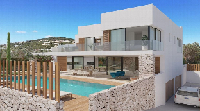 Single family house under construction with exclusive pool in Ibiza