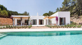 Beautiful modern finca near Ibiza Town with sea views and separated guest houses