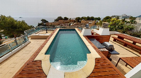Seaview penthouse with private salt water pool in Santa Eularia